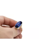 Каблучка Сапфір 14K Жовте золото Вінтаж прикраси vrc113y